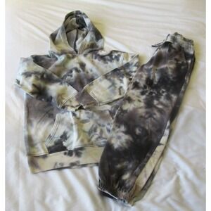 5th & Ryder Nordstrom Kids Size Small Blue & Ivory Tie Dye Hoodie & Joggers Set